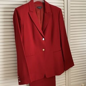 Tahari pant suit size 10 deep red